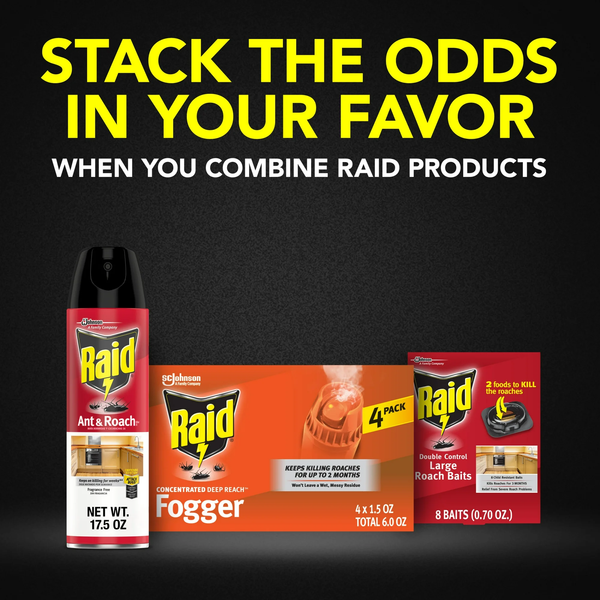 Concentrated Deep Reach Pest Insect Killer & Roach Fogger -  2 packs -4 cans per pack plus 3 My Outlet Mall Resealable Storage Pouches