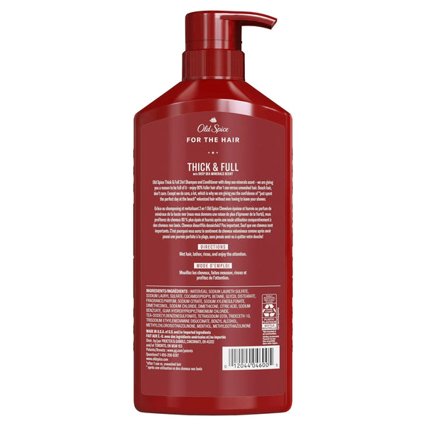 Men's 2-in-1 Shampoo and Conditioner for All Hair Types, Timber - 2 packs - 21.9Fl oz per pack - plus 3 My Outlet Mall Resealable Storage Pouches