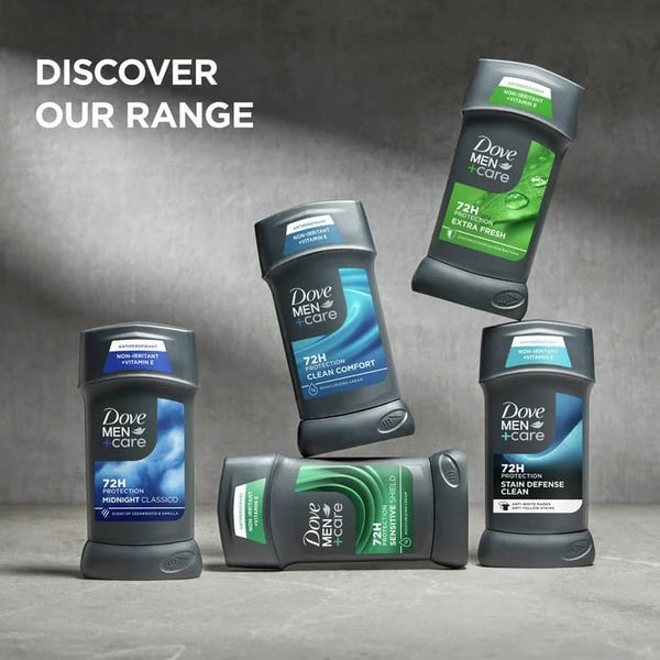 Men+Care Deodorant Stick for Men, Anti-white Marks Stain Defense Clean - 2 packs - 2.7 oz per pack - plus 3 My Outlet Mall Resealable Storage Pouches