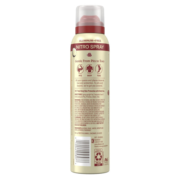 Whole Body Deodorant for Men, Total Body Aluminum Free Spray, Vanilla + Shea - 2 packs - 3 oz per pack - plus 3 My Outlet Mall Resealable Storage Pouches