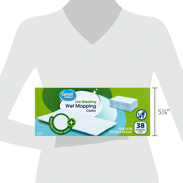 Wet Mopping Cloth Refills - 1 pack - 38 count per pack - plus 3 My Outlet Mall Resealable Storage Pouches