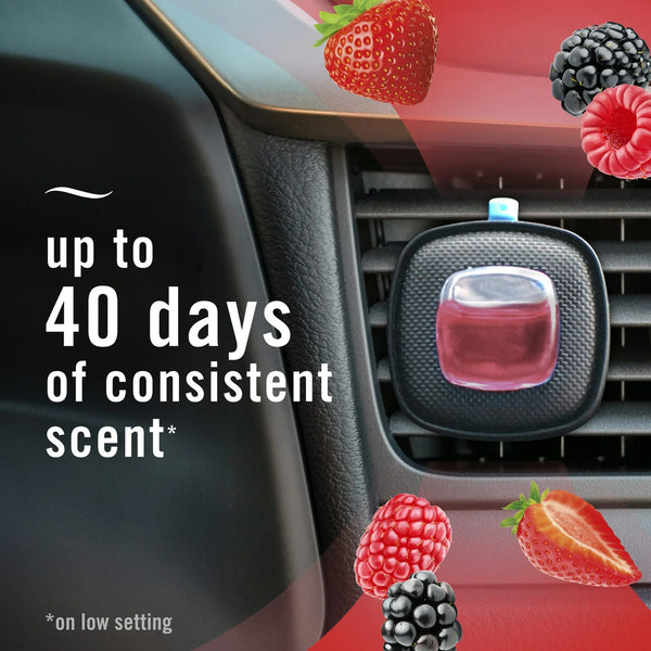 Auto Car Air Freshener, Odor-Fighting Car Vent Clip, Berry, 2 Count - 1 pack - plus 3 My Outlet Mall Resealable Storage Pouches
