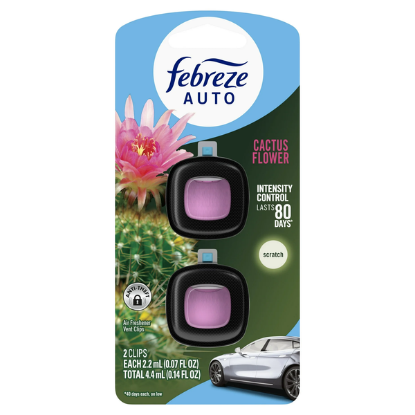 Car Air Freshener, Odor-Fighting Car Vent Clip, Cactus Flower - 1 pack - 2 count per pack plus 3 My Outlet Mall Resealable Storage Pouches