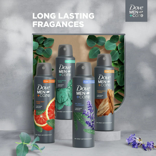 Men+Care Dry Spray Antiperspirant Deodorant for Men Cedarwood + Tonka - 1 pack - 3.8 oz per pack - plus 3 My Outlet Mall Resealable Storage Pouches