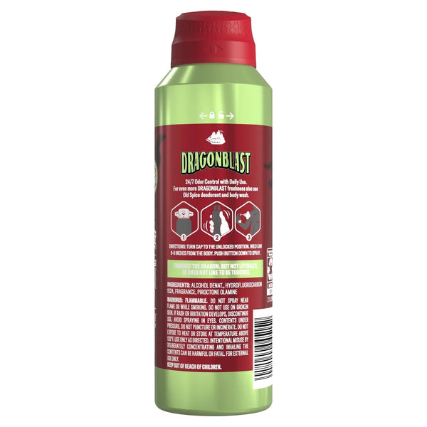 Aluminum Free Body Spray for Men, Dragonblast, Warm Woodsy Scent - 3 packs - 5.1 oz per pack - plus 3 My Outlet Mall Resealable Storage Pouches