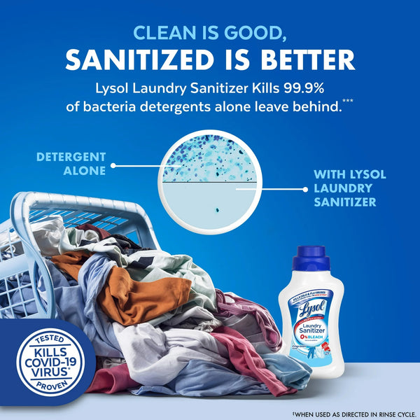 Laundry Sanitizer Additive, 0% Bleach, Crisp Linen - 1 pack - 41 oz per pack - plus 3 My Outlet Mall Resealable Storage Pouches