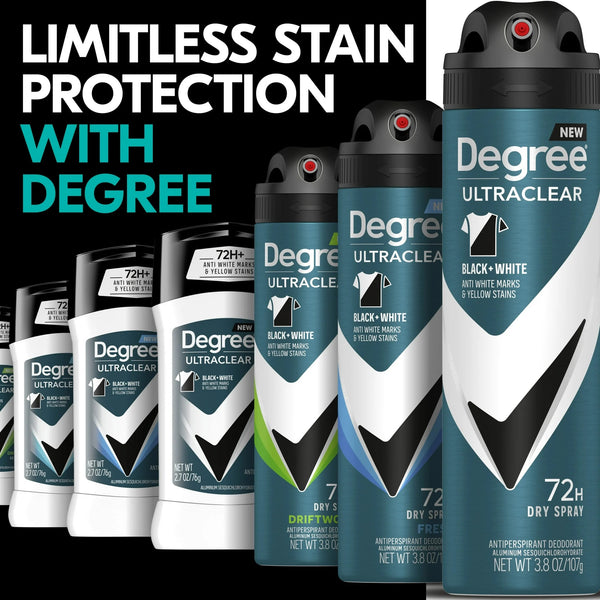 Ultra Clear Long Lasting Men's Antiperspirant Deodorant Dry Spray, Woody - 2 packs - 3.8 oz per pack - plus 3 My Outlet Mall Resealable Storage Pouches