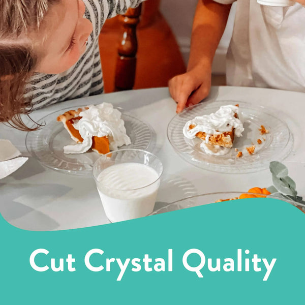 Crystal Premium Plastic Dessert Plates, Clear, 7” - 1 pack - 30 Count per pack - plus 3 My Outlet Mall Resealable Storage Pouches