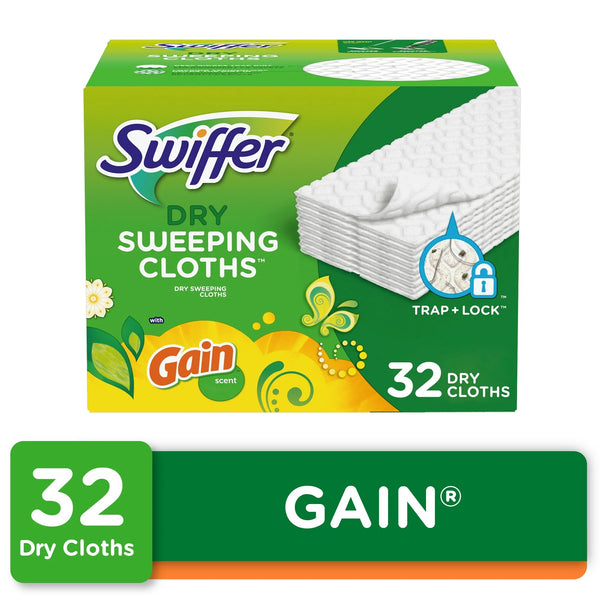Swiffer Dry Cloth Refills With Gain Original- 3 packs - 32 count per pack - plus 3 My Outlet Mall Resealable Storage Pouches