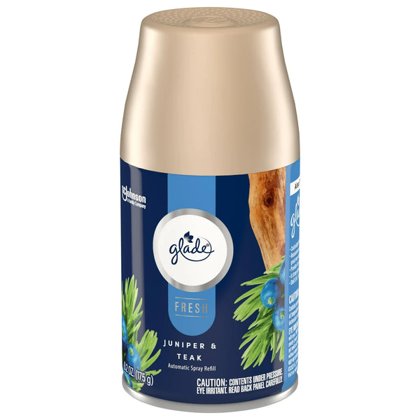 Automatic Spray Refill, Air Freshener, Infused with Essential Oils, Juniper & Teak - 2 packs - 6.2 oz per pack - plus 3 My Outlet Mall Resealable Storage Pouches