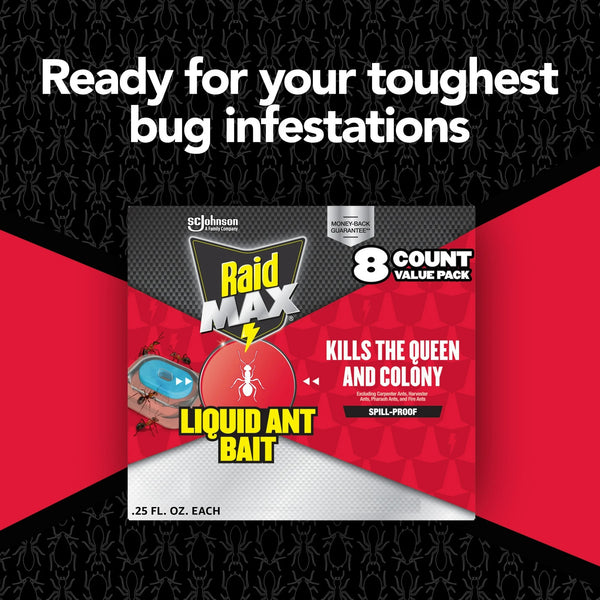 Max Liquid Ant Killer Bait, Outdoor and Indoor Ant Insect Killer Traps for Home - 2 packs - plus 3 My Outlet Mall Resealable Storage Pouches