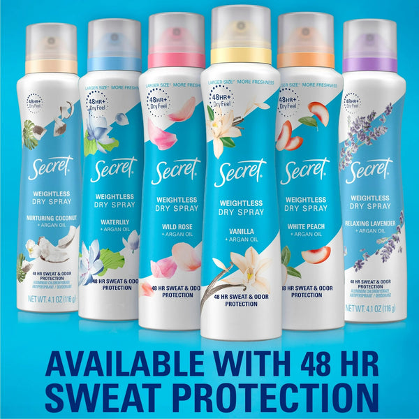 Aluminum Free Dry Spray Deodorant, Cherry Blossom - 2 packs - 4.1 oz per pack - plus 3 My Outlet Mall Resealable Storage Pouches