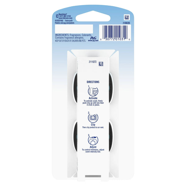 Auto Car Air Freshener, Odor-Fighting Car Vent Clip, Smoke Odor Fighter, 2 Count - 1 pack - plus 3 My Outlet Mall Resealable Storage Pouches