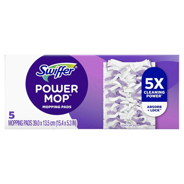 PowerMop Multi-Surface Mopping Pad Refills for Floor Cleaning - 2 packs - 5 count per pack - plus 3 My Outlet Mall Resealable Storage Pouches
