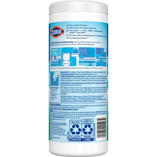 Bleach-Free Disinfecting Cleaner Wipes, Fresh Scent - 3 packs - 35 count per pack - plus 3 My Outlet Mall Resealable Storage Pouches