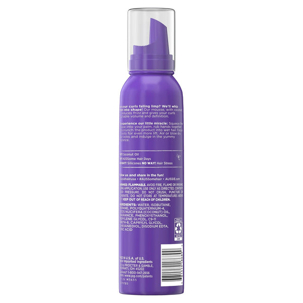Miracle Curls Styling Mousse with Coconut & Jojoba Oil, for Curly Hair, Unisex - 1 pack - 6Fl oz per pack - plus 3 My Outlet Mall Resealable Storage Pouches