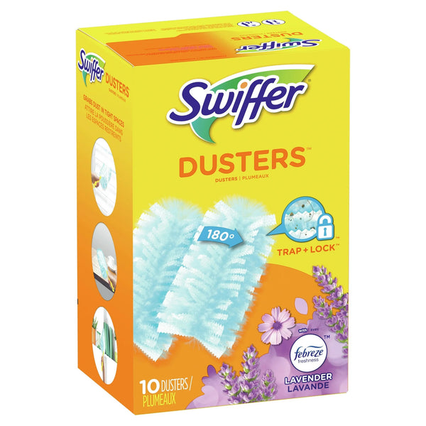 Dusters Refill for Cleaning, Feather & Microfiber Duster Alternative, Lavender - 1 pack - 10 count per pack plus 3 My Outlet Mall Resealable Storage Pouches