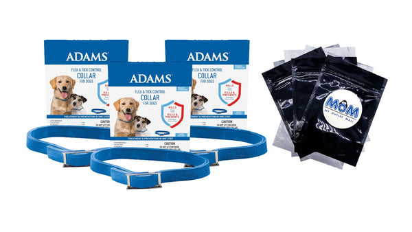 Flea and Tick Control Collar for Dogs and Puppies, 3 pack, 1 Count per pack, plus 3 My Outlet Mall Resealable Storage Pouches