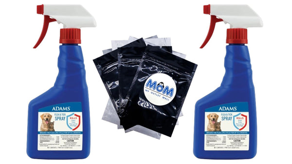 Flea and Tick Spray for Cats Kittens Dogs and Puppies - 2 packs - 16 oz - plus 3 My Outlet Mall Resealable Storage Pouches