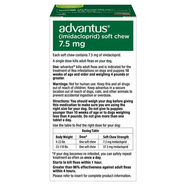 Chewable Flea Treatment for Dogs 4, 22 lbs. 1 pack, 7 Soft Chews, plus 3 My Outlet Mall Resealable Storage Pouches