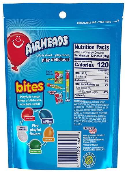 Bites Fruit Flavored Candy, 2 pack, 9 oz per pack, plus 3 My Outlet Mall Resealable Storage Pouches