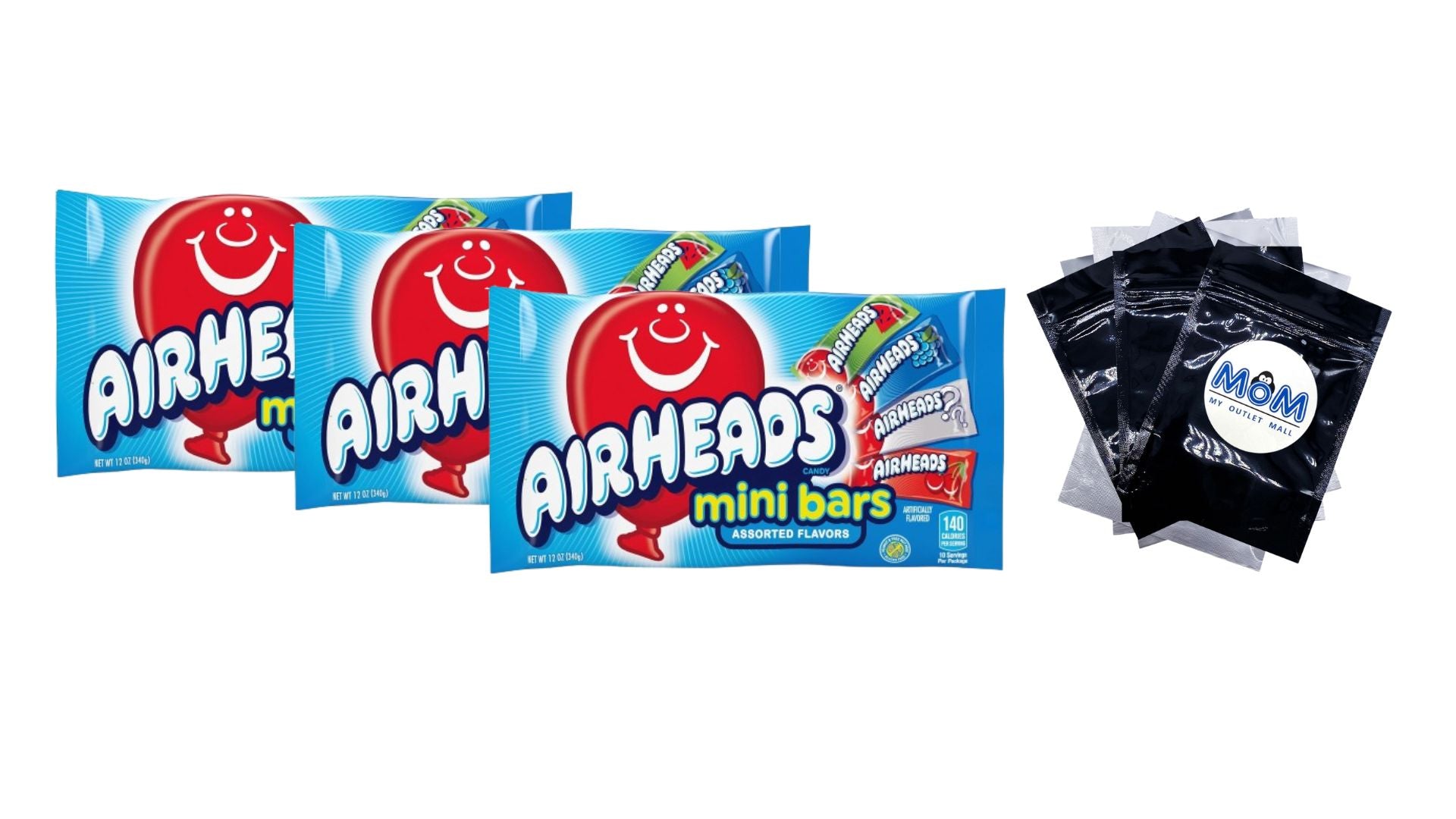 Candy Variety Bag, Individually Wrapped Assorted Fruit Mini Bars - 3 packs - 12 oz - plus 3 My Outlet Mall Resealable Storage Pouches