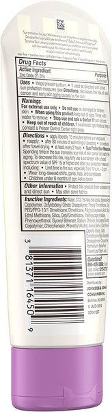 Baby Continuous Protection Zinc Oxide Mineral Sunscreen SPF 50, 1 pack, 3fl oz, Aveeno, plus 3 My Outlet Mall Resealable Storage Pouches