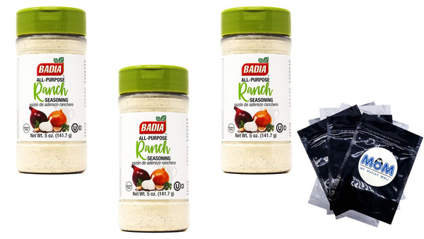 All Purpose Ranch Seasoning, 3 pack, 5oz per pack, Badia, plus 3 My Outlet Mall Resealable Storage Pouches