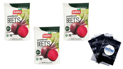 Organic Powdered Beets, 3 pack, 8.5 oz per pack, Badia - plus 3 My Outlet Mall Resealable Storage Pouches