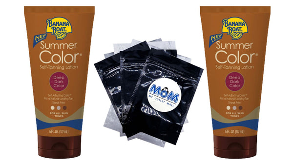 Summer Color Self-Tanning Lotion Deep/Dark, 2 pack, 6fl oz per pack, Banana Boat, plus 3 My Outlet Mall Resealable Storage Pouches