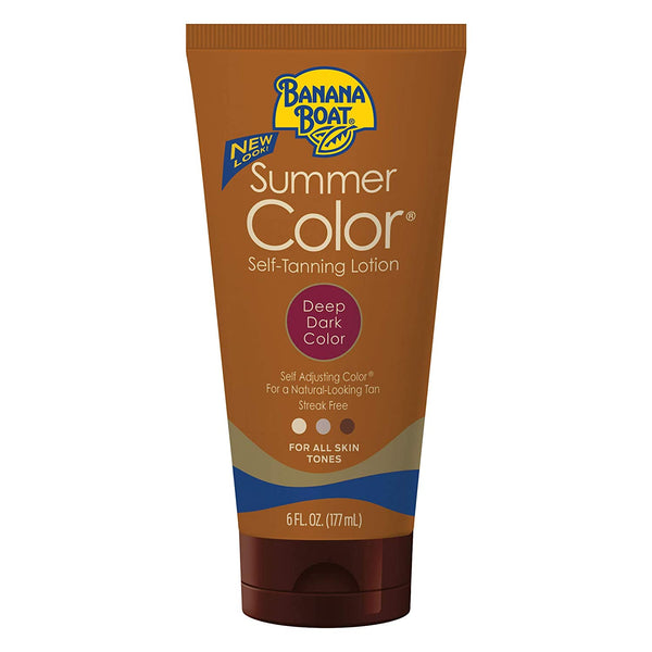 Summer Color Self-Tanning Lotion Deep/Dark, 2 pack, 6fl oz per pack, Banana Boat, plus 3 My Outlet Mall Resealable Storage Pouches
