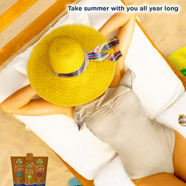 Summer Color Self-Tanning Lotion Deep/Dark, 2 pack, 6fl oz per pack, Banana Boat, plus 3 My Outlet Mall Resealable Storage Pouches