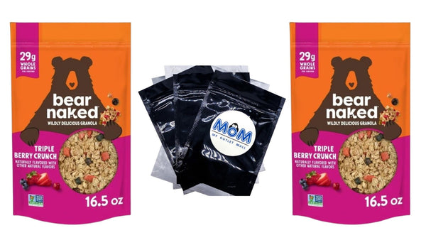 Triple Berry Crunch Granola Cereal Mega Pack, 2 Packs, 16.5 oz per pack, plus 3 My Outlet Mall Resealable Storage Pouches