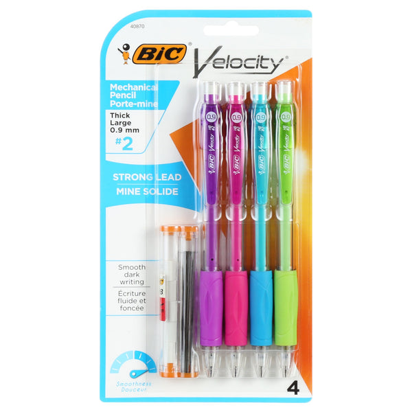 Velocity Mechanical Pencil 0.9mm Black - 3packs - 4 count - BIC - plus 3 My Outlet Mall Resealable Storage Pouches