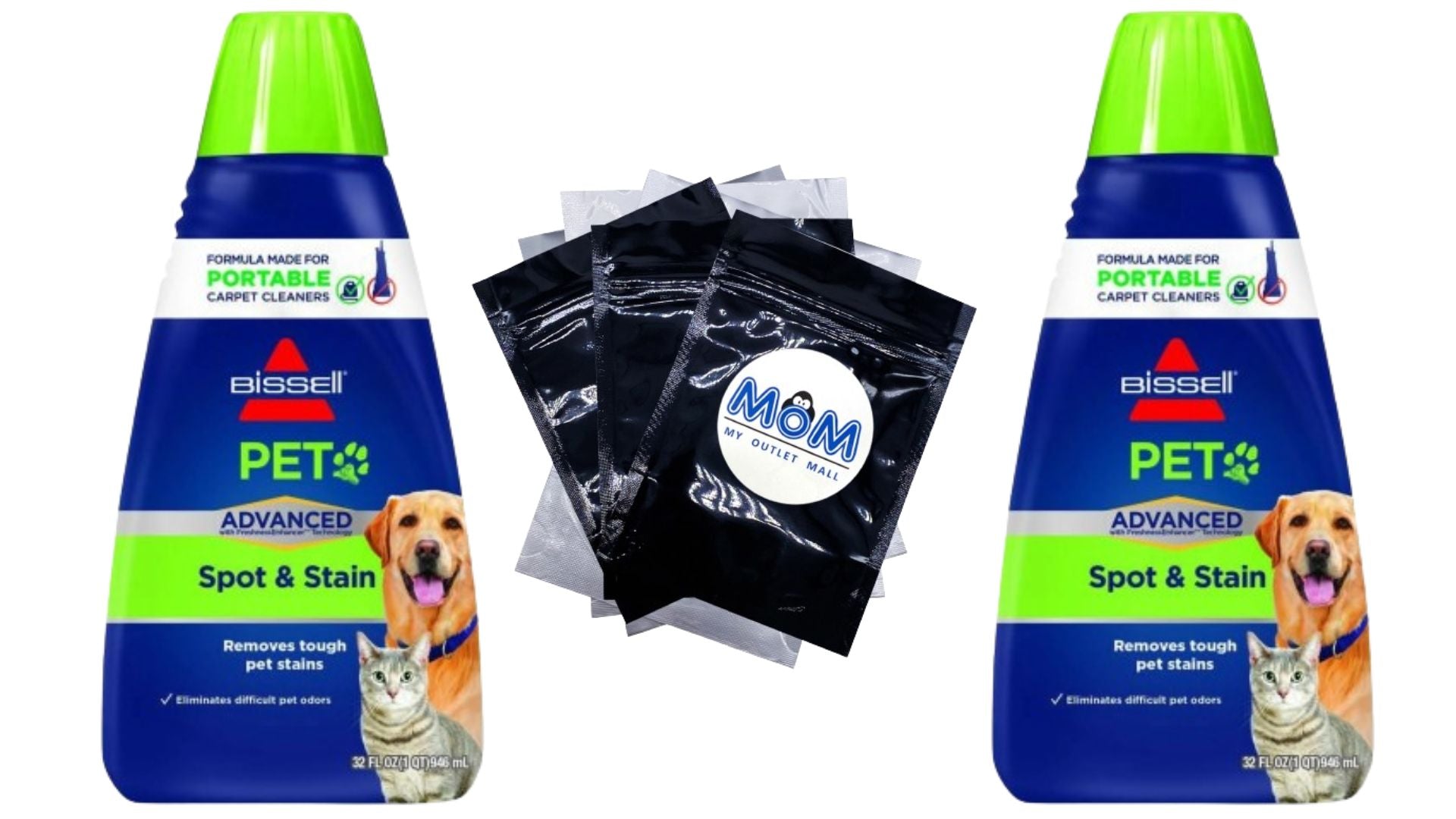 Pet Stain Odor Remover 32 Fluid Ounce 74R7V - 2 Packs- 32oz per pack - plus 3 My Outlet Mall Resealable Storage Pouches