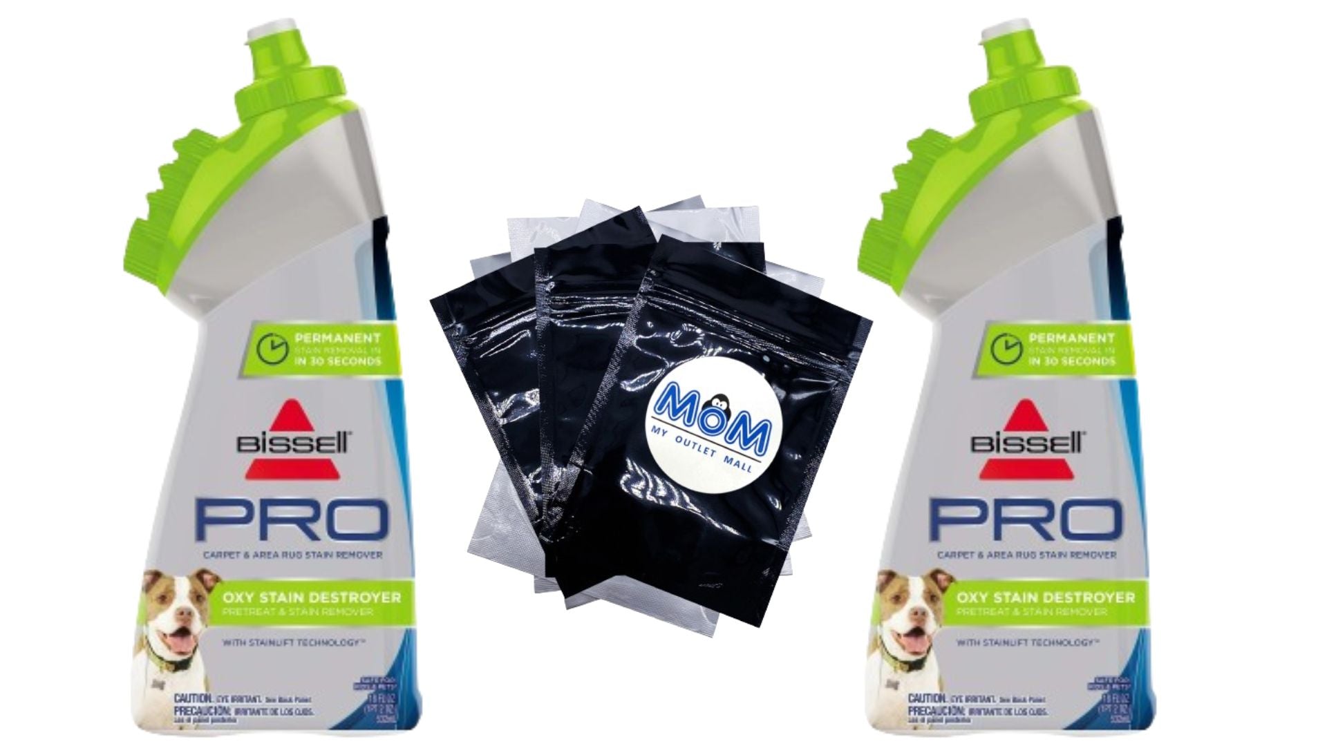 Pet Stain Odor Remover Unscented - 2 Packs - 18oz per pack - plus 3 My Outlet Mall Resealable Storage Pouches