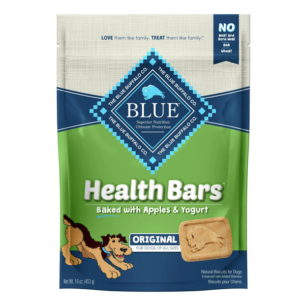 Health Bars Apple & Yogurt Flavor Crunchy Biscuit Treats for Dogs, Whole Grain, 3 pack, 16 oz per pack, plus 3 My Outlet Mall Resealable Storage Pouches