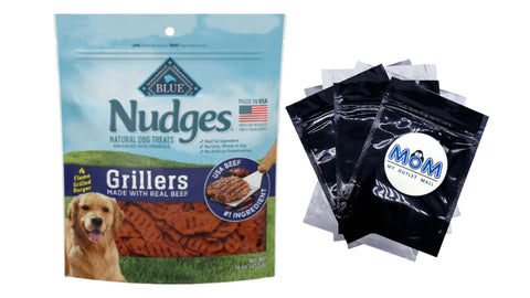 Nudges Grillers Natural Dog Treats, Beef, 1 pack, 16 oz, plus 3 My Outlet Mall Resealable Storage Pouches