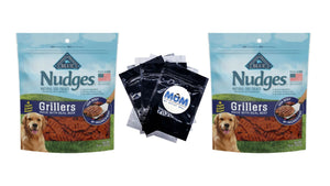 Nudges Grillers Natural Dog Treats, Beef, 2 pack, 16 oz per pack, plus 3 My Outlet Mall Resealable Storage Pouches