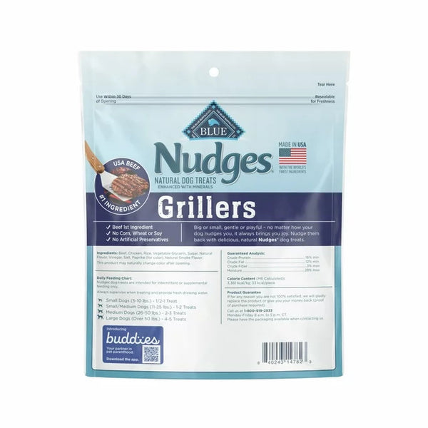 Nudges Grillers Natural Dog Treats, Beef, 2 pack, 16 oz per pack, plus 3 My Outlet Mall Resealable Storage Pouches