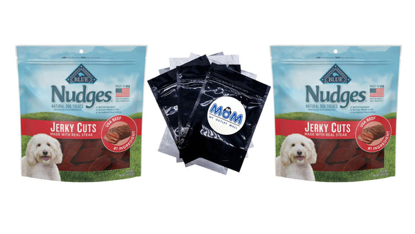 Nudges Jerky Cuts Natural Dog Treats Beef, 2 pack, 16 oz per pack, plus 3 My Outlet Mall Resealable Storage Pouches