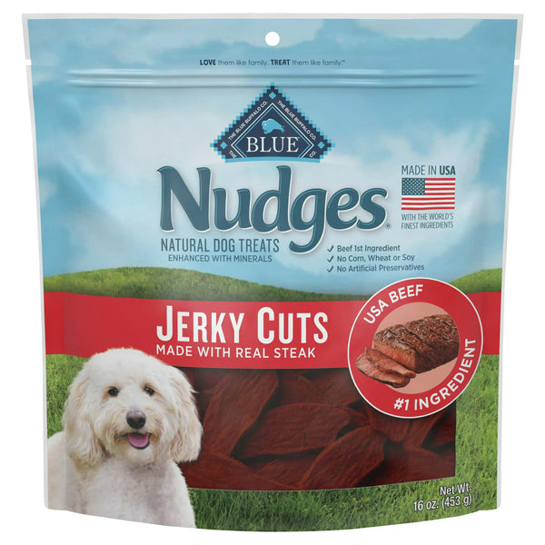 Nudges Jerky Cuts Natural Dog Treats Beef, 2 pack, 16 oz per pack, plus 3 My Outlet Mall Resealable Storage Pouches