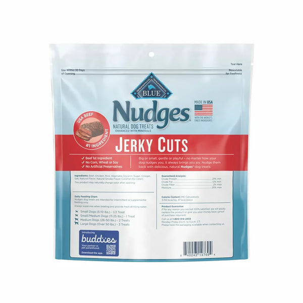 Nudges Jerky Cuts Natural Dog Treats Beef, 2 pack, 16 oz per pack, plus 3 My Outlet Mall Resealable Storage Pouches