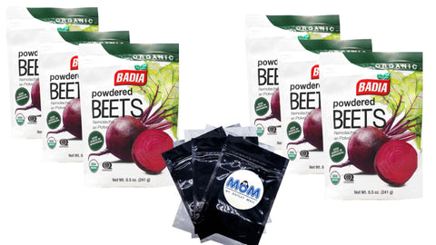 Organic Powdered Beets, 6 pack, 8.5 oz per pack, Badia, plus 3 My Outlet Mall Resealable Storage Pouches