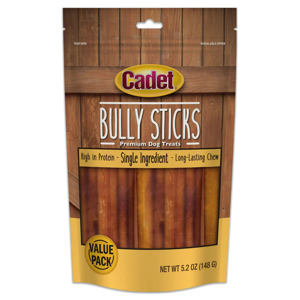 Bully Sticks Dog Treats, 2 pack, 5.2 oz per pack, plus 3 My Outlet Mall Resealable Storage Pouches