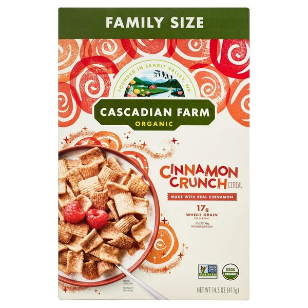 Organic Cinnamon Crunch Cereal, Value Size, 2 pack, 14.5 oz per pack, plus 3 My Outlet Mall Resealable Storage Pouches