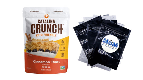 Cinnamon Toast Keto Cereal, 1 pack, 9 oz Bag, plus 3 My Outlet Mall Resealable Storage Pouches