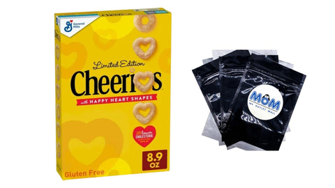 Limited Edition Happy Heart Shapes Heart Healthy Cereal, 1 Pack, 8.9 oz per pack, plus 3 My Outlet Mall Resealable Storage Pouches