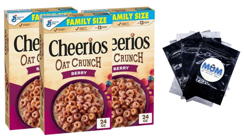 Oat Crunch Berry Oat Breakfast Cereal, Family Size, 3 Packs, 24 oz per pack, plus 3 My Outlet Mall Resealable Storage Pouches