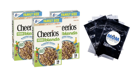 Veggie Blends Breakfast Cereal, Blueberry Banana Flavored, Family Size, 3 pack, 18 oz per pack, plus 3 My Outlet Mall Resealable Storage Pouches